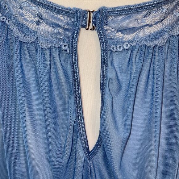 Shirley of Hollywood Lingerie Sexy Sheer Blue Lace Babydoll Peekaboo Cutouts XL - Picture 6 of 12